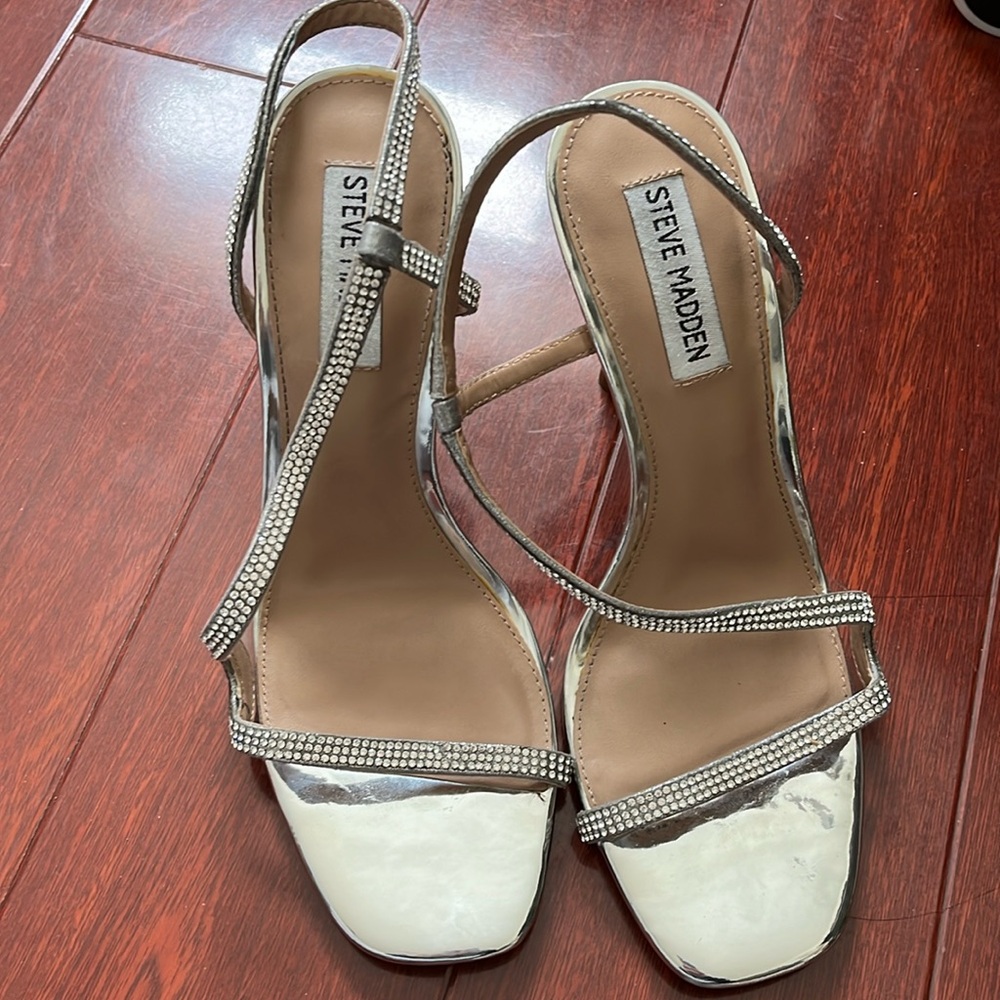 steve madden silver stilettos